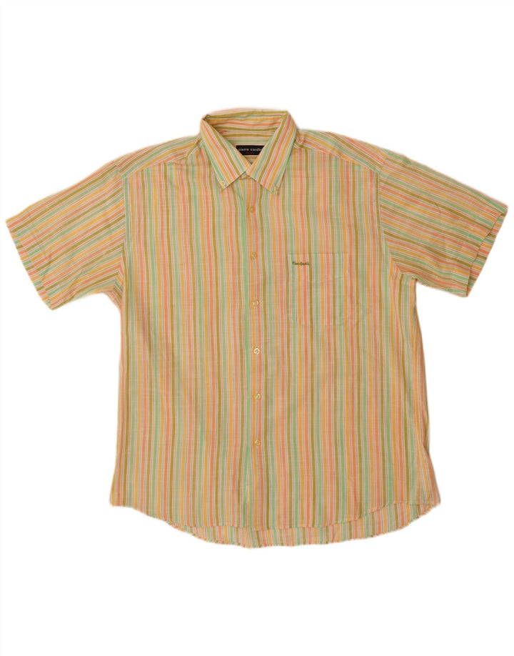 Pierre Cardin Chemise à manches courtes pour homme Taille 42 Large Rayé multicolore