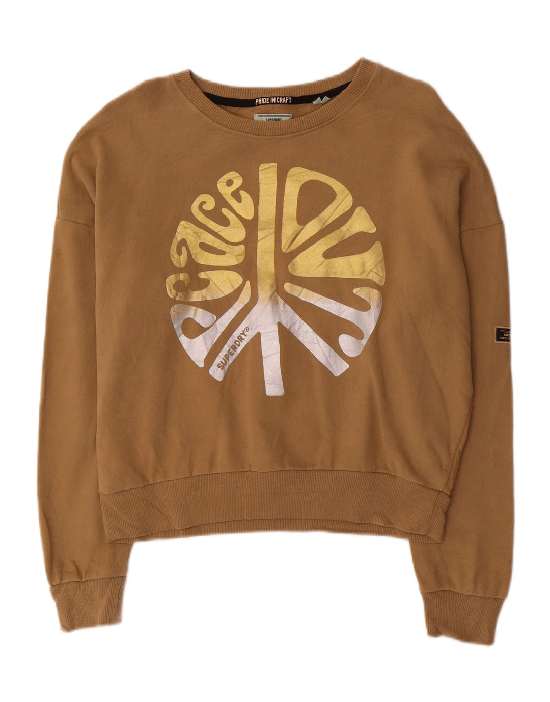 SUPERDRY Sweat-shirt surdimensionné graphique pour femme UK 12 Marron moyen