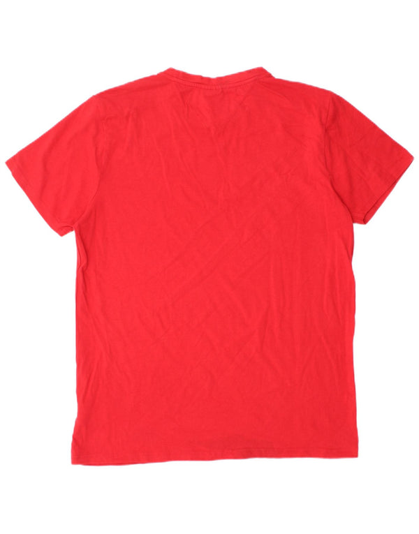 Tommy Hilfiger T-shirt graphique pour homme en coton rouge Large