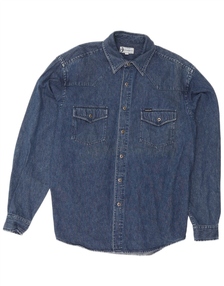 Sergio Tacchini Chemise En Jean Bleu Marine Moyen Coton