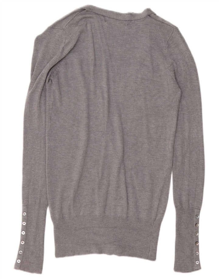 ZARA Womens Cardigan Sweater UK 10 Petite Rayonne Grise