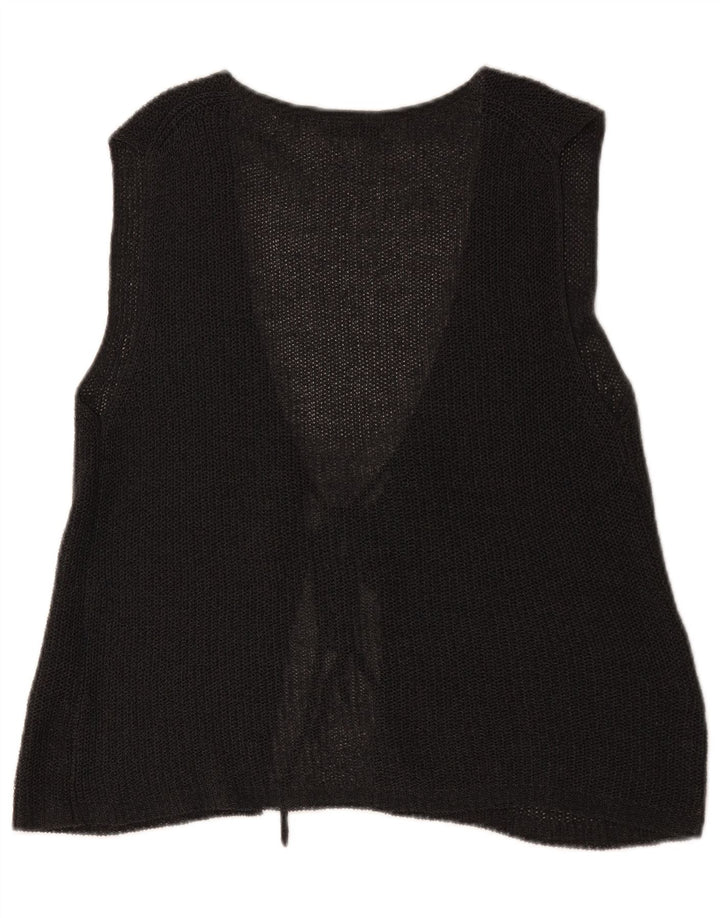 Massimo Dutti Pull cardigan sans manches pour femme UK 14 Gris moyen