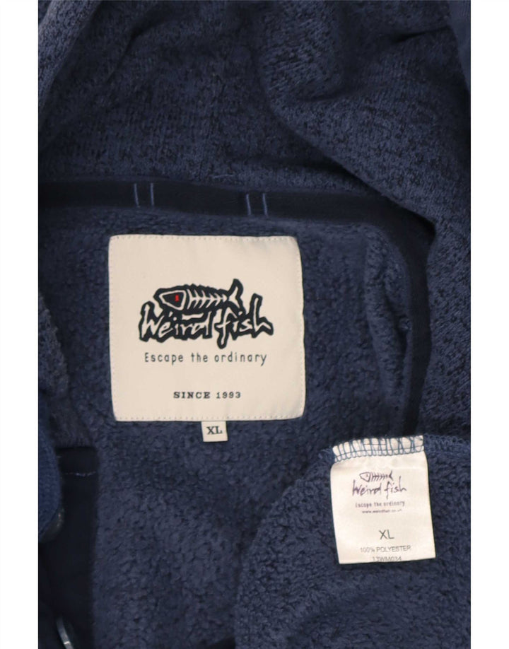 Weird Fish Pull à capuche pour homme XL Bleu marine moucheté en polyester
