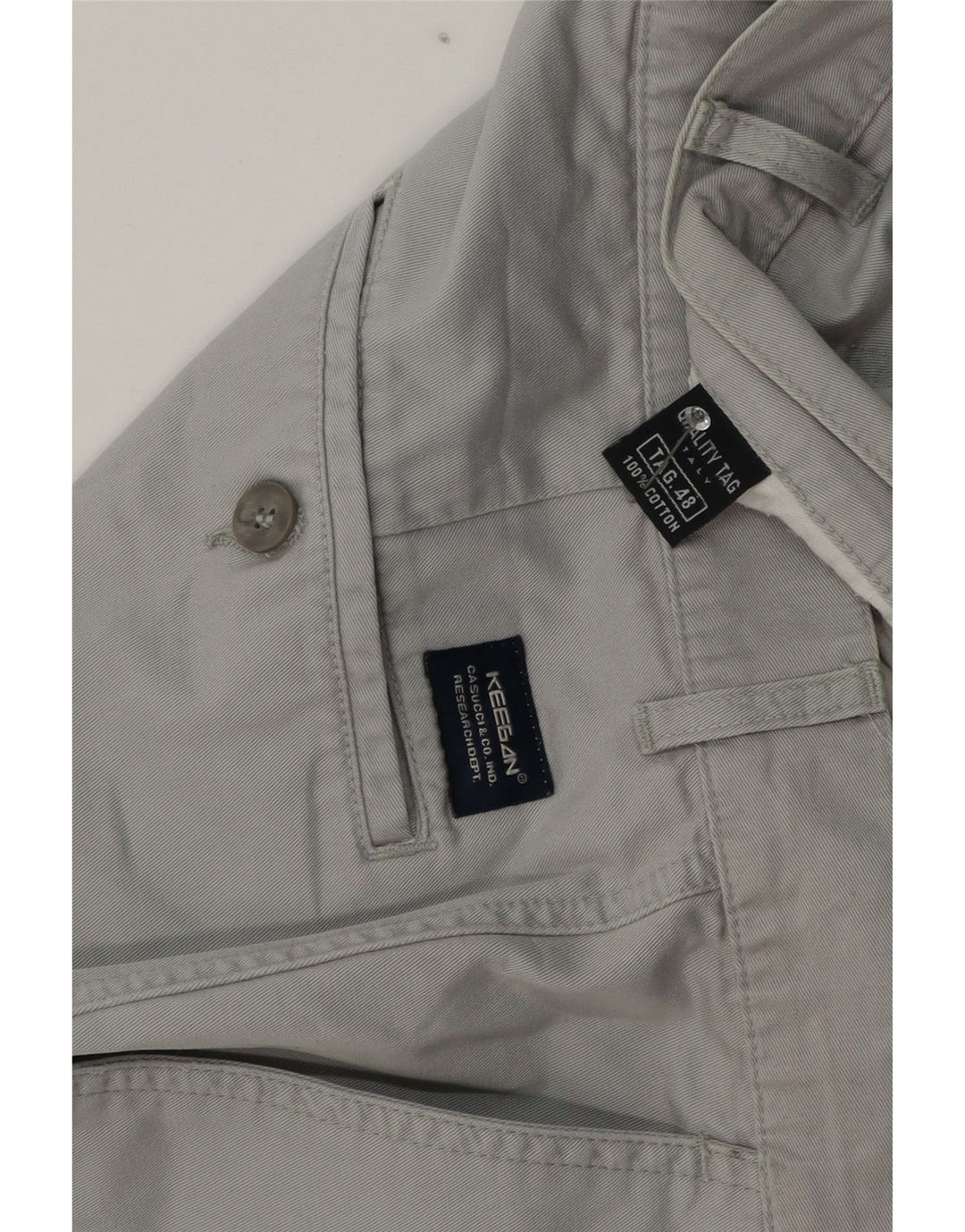 KEEGAN Pantalon cargo droit pour homme IT 48 Medium W32 L30 Gris Coton