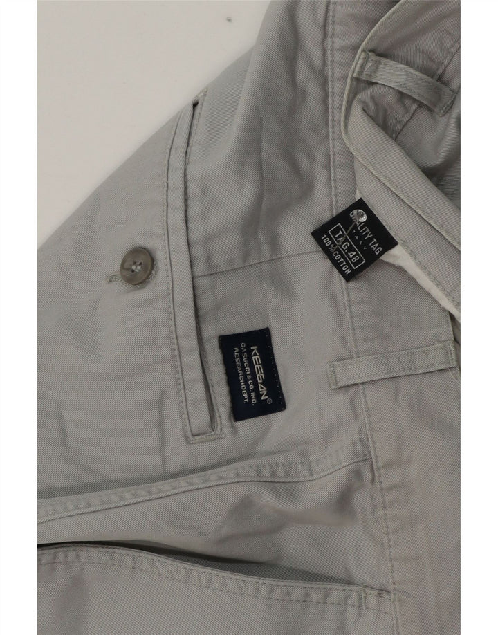 KEEGAN Pantalon cargo droit pour homme IT 48 Medium W32 L30 Gris Coton