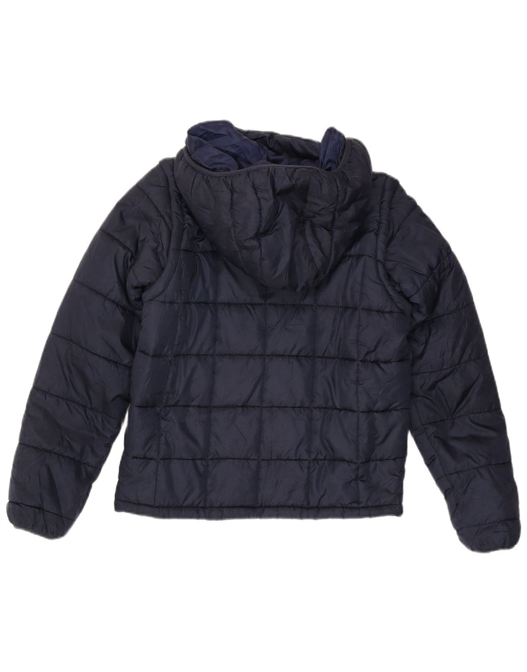 Kappa Veste matelassée à capuche graphique pour homme UK 36 Small Bleu marine Polyester