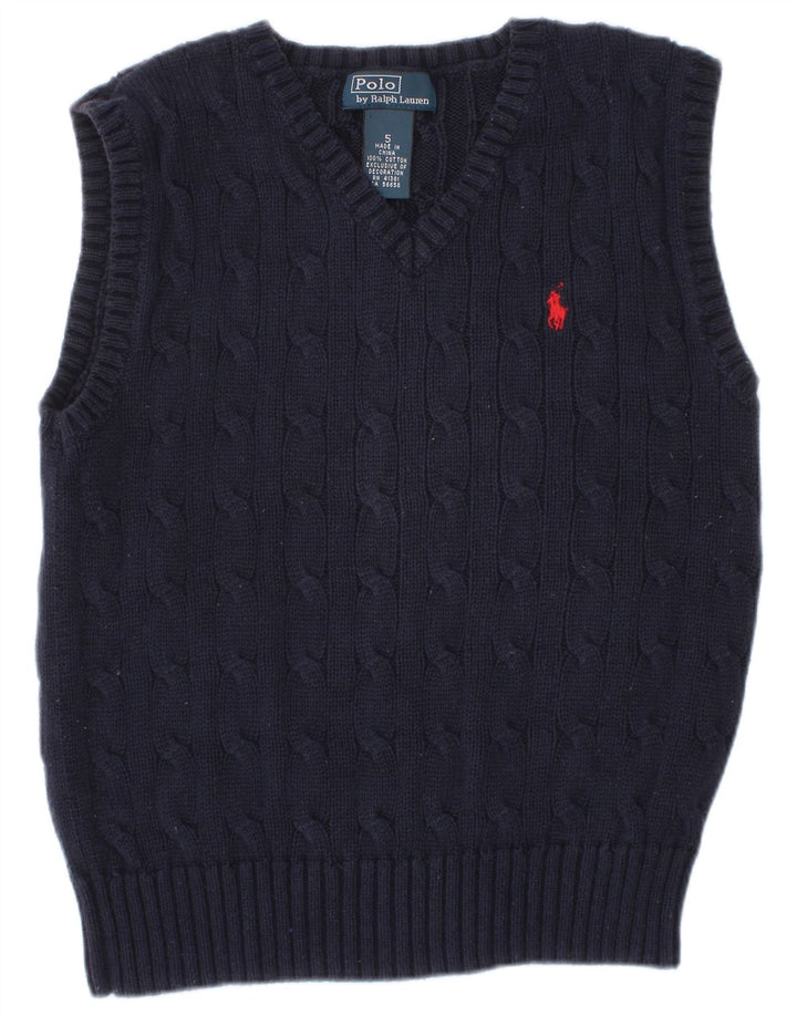 POLO RALPH LAUREN Débardeur Gilet Garçon 4-5 ans Coton Bleu Marine