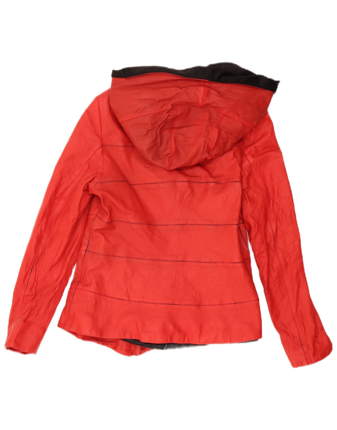 IBIZA Veste en cuir à capuche pour femme UK 20 2XL Cuir color block rouge