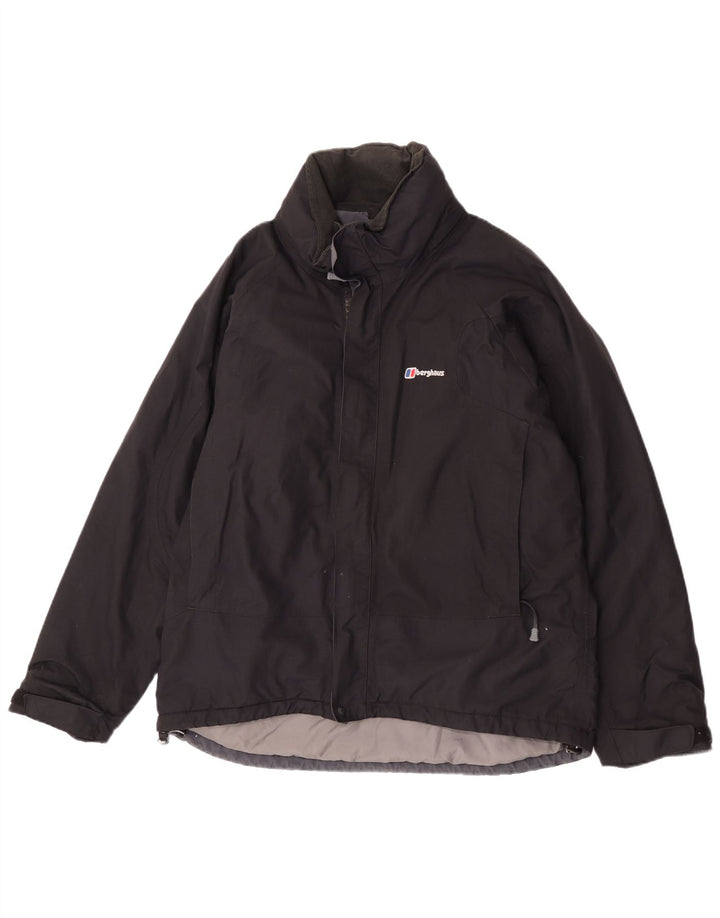 Berghaus Veste de pluie à capuche pour homme UK 38 Medium Black Nylon
