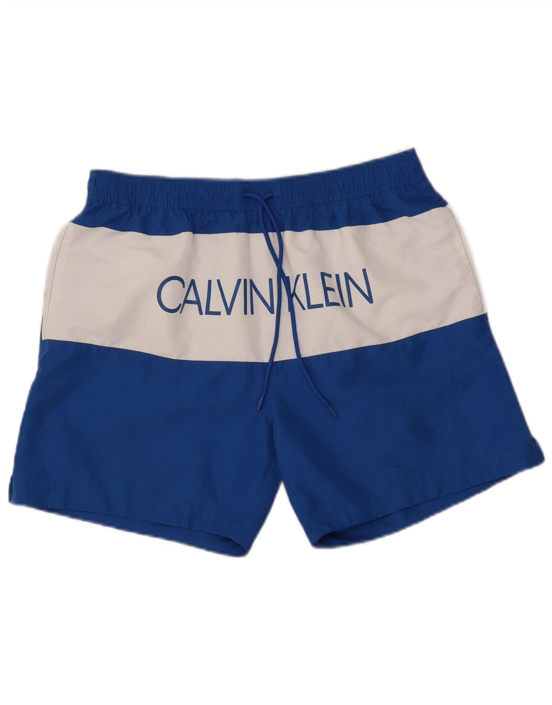 Calvin Klein Short de bain graphique pour hommes en polyester color block grand bleu
