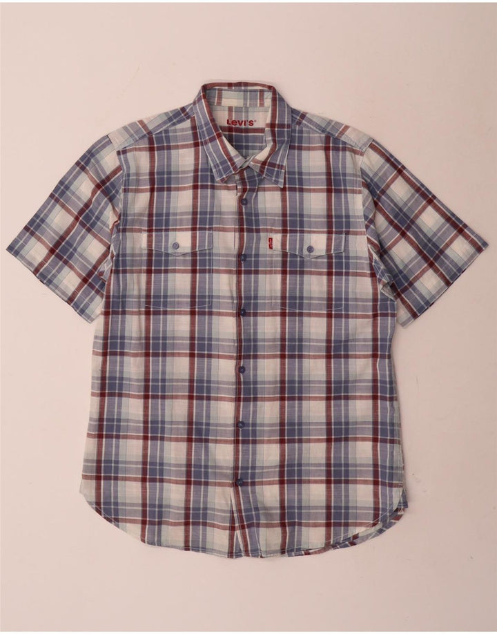 Levi's Chemise à Manches Courtes Homme Bleu Carreaux Coton