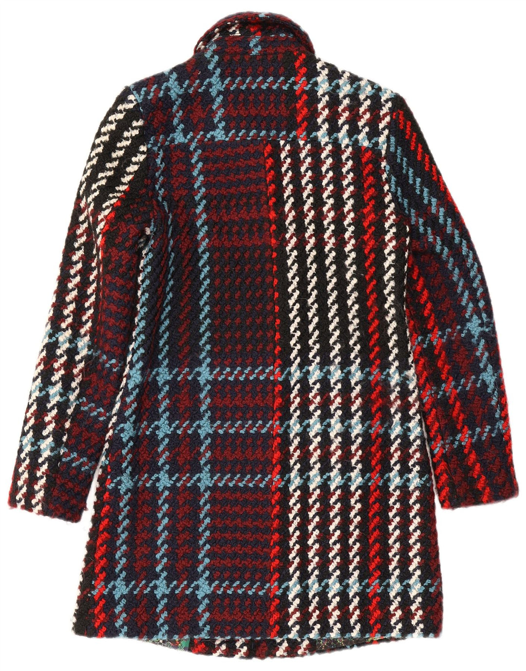 Desigual Pardessus Femme EU 36 Petit Acrylique à Carreaux Multicolore