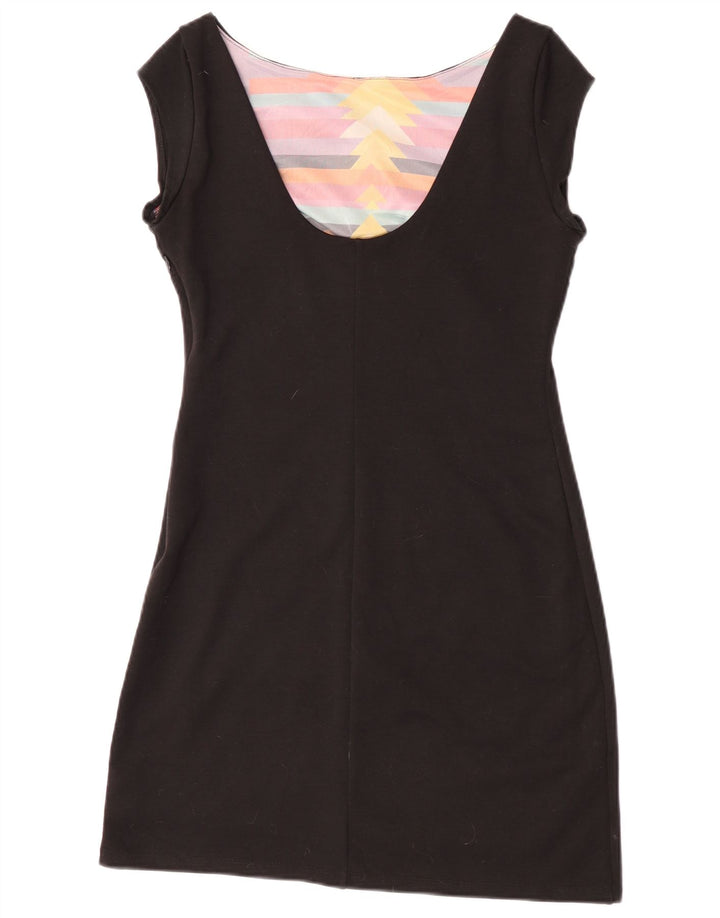 Desigual Robe droite graphique pour femme UK 14 Large Noir Géométrique
