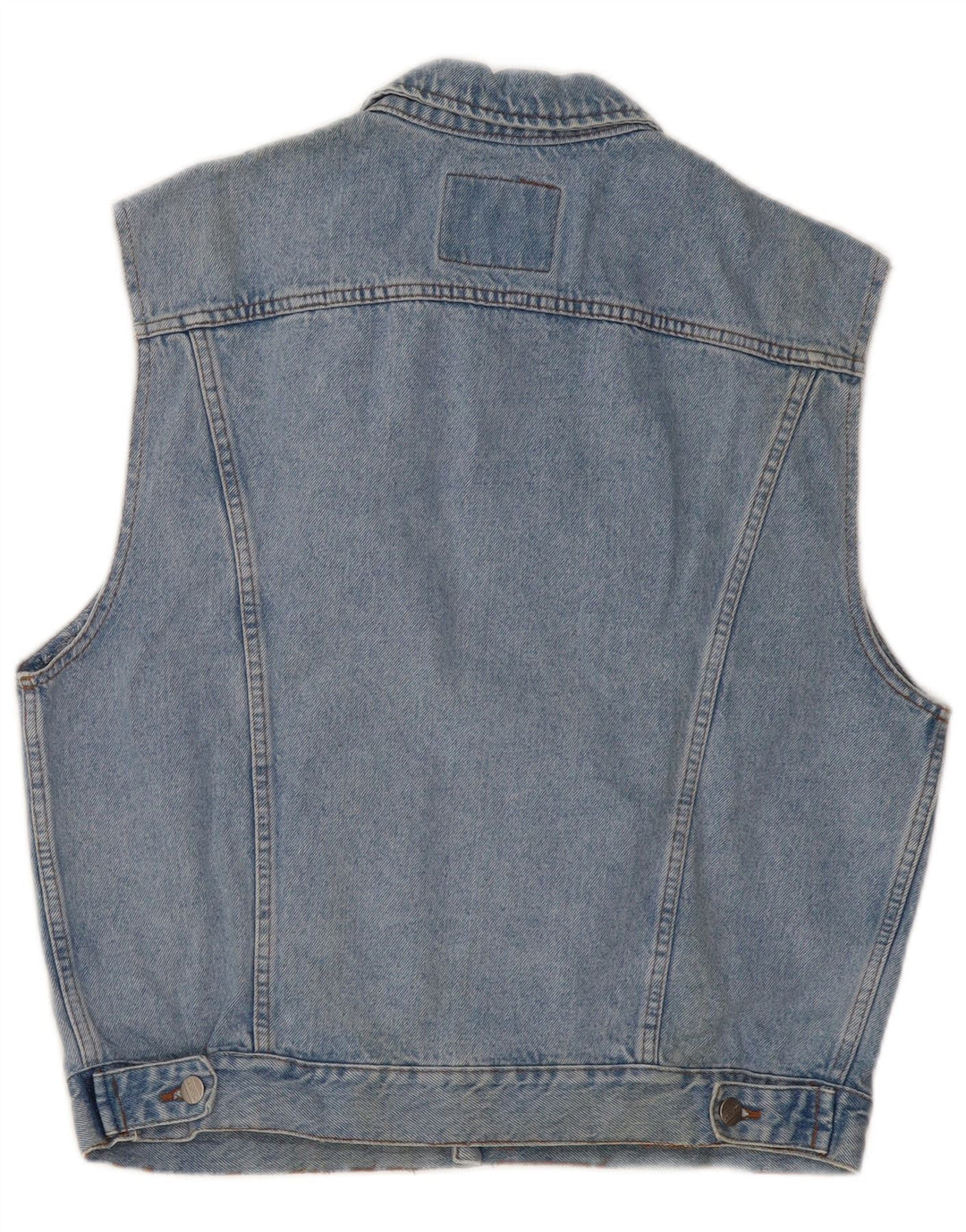 vintage Mens Denim Gilet UK 36 Petit Bleu