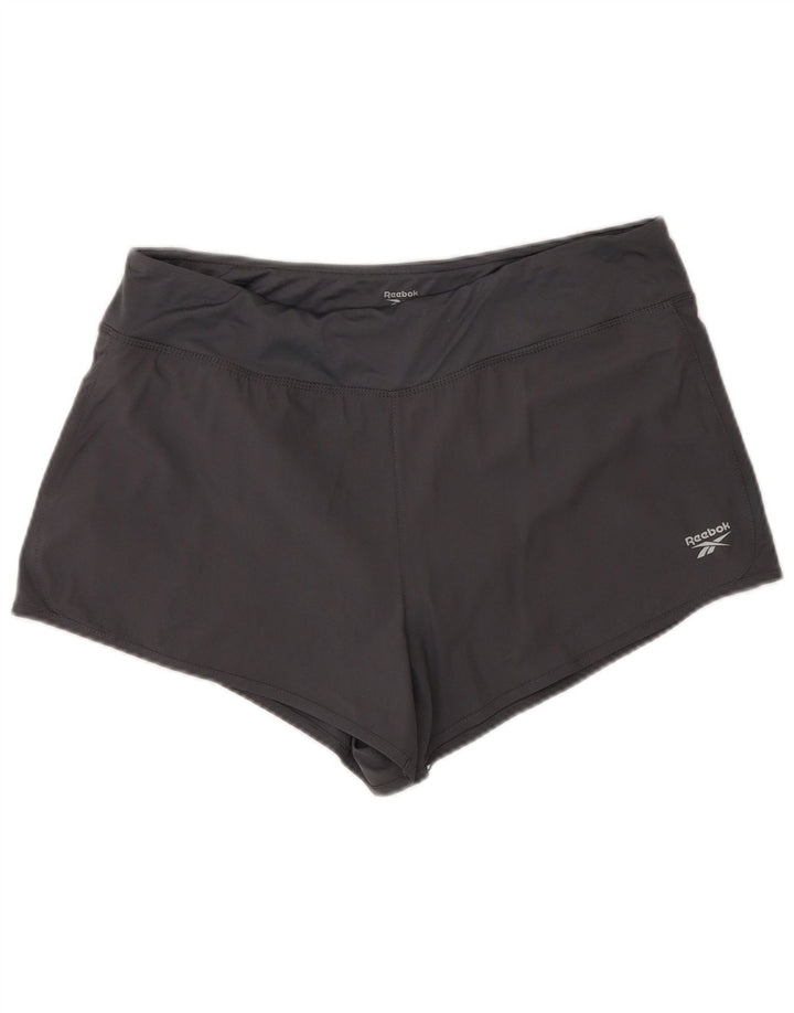 Reebok Short de sport pour femme UK 16 Large Gris Polyester