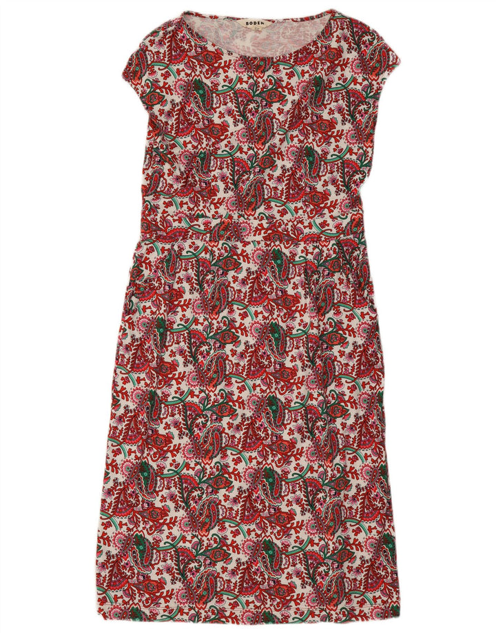 Robe longue basique Boden pour femme UK 44 Large Rouge Paisley Coton