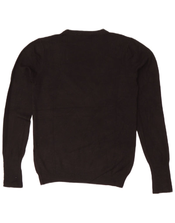 Zara Pull ras du cou pour femme UK 12 Medium Noir Viscose
