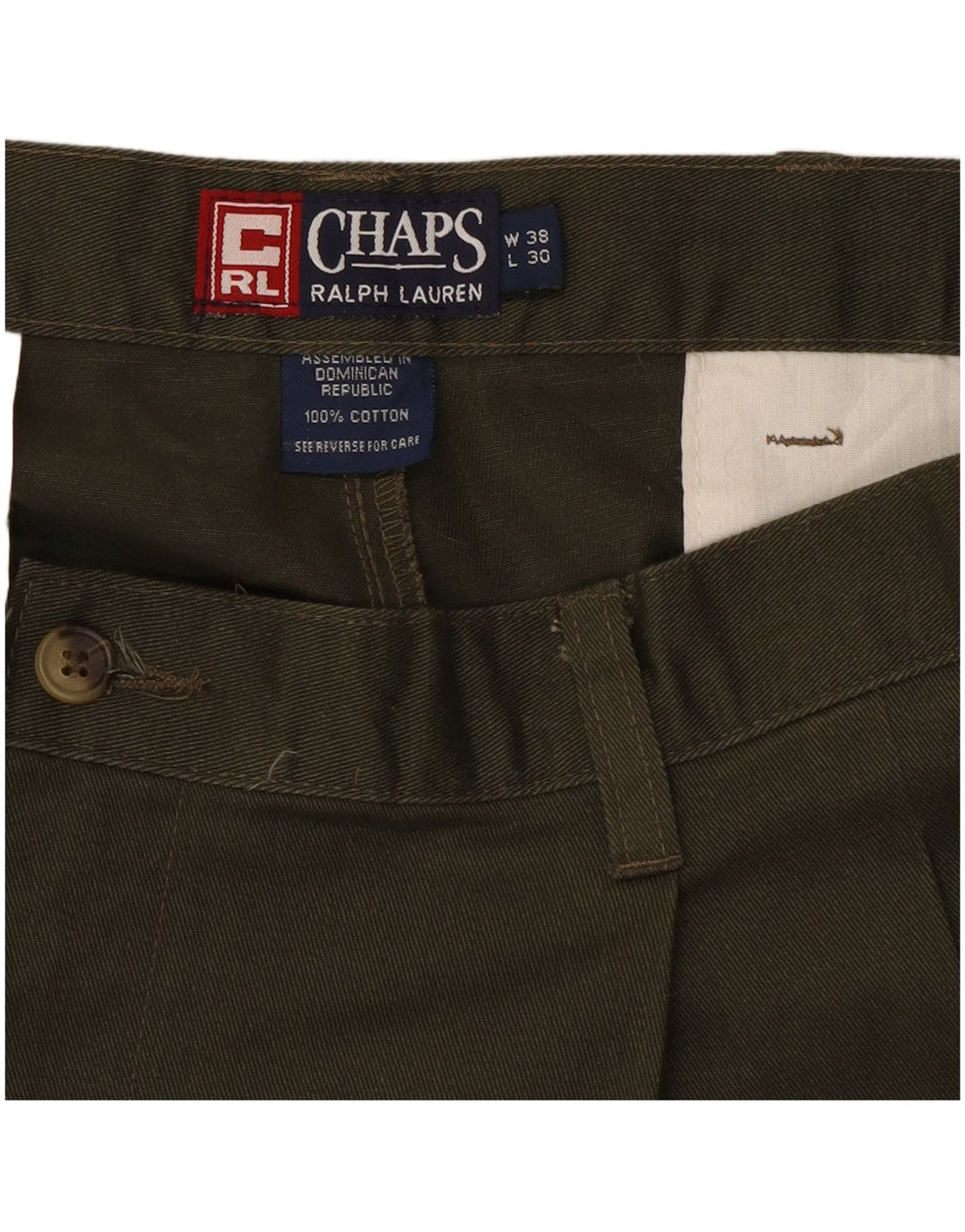 CHAPS RALPH LAUREN Pantalon Chino Pegged Homme W38 L30 Coton Kaki