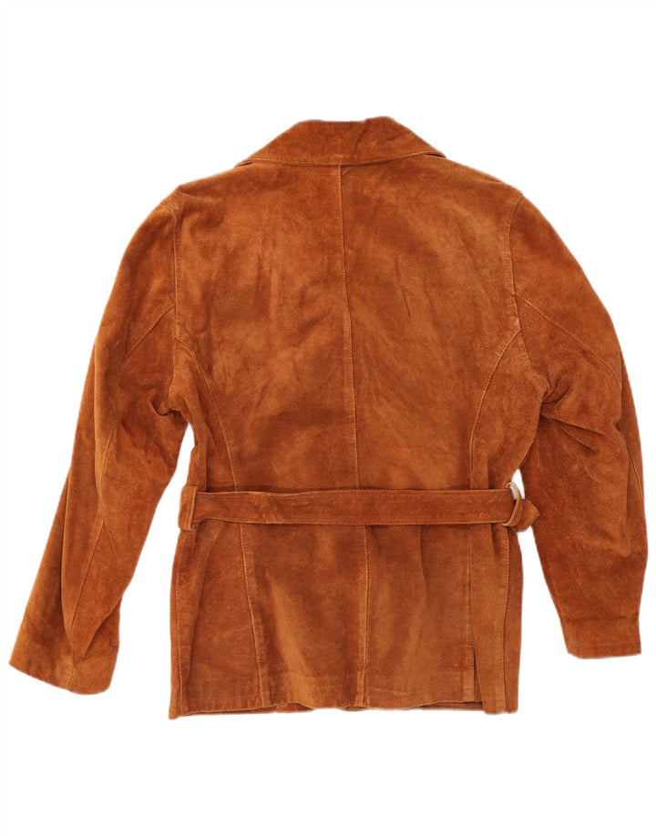 veste en daim femme vintage UK 14 Brun moyen