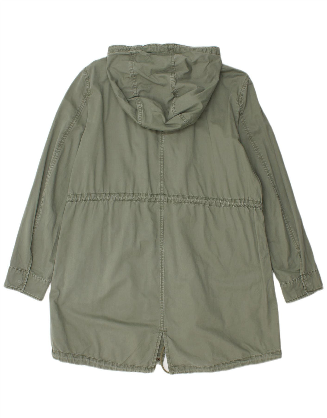 Benetton Parka à capuche pour femme UK 16 Large Kaki Coton