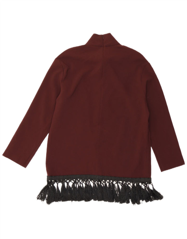 Zara Tunique à manches longues pour femme UK 14 Bordeaux moyen