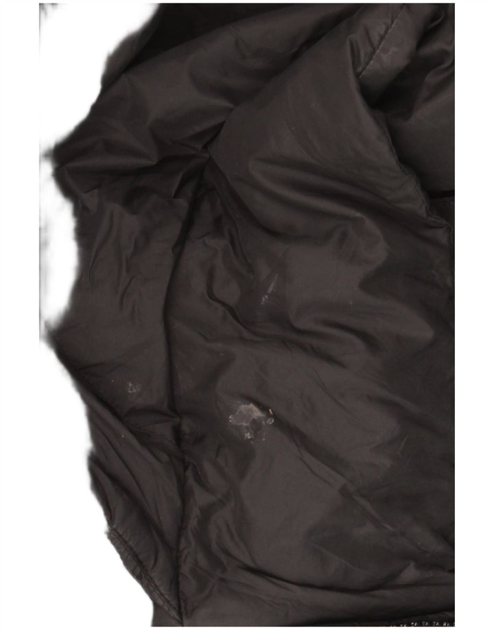 Zara Gilet rembourré surdimensionné à capuche pour femme UK 10 Small Noir Polyester