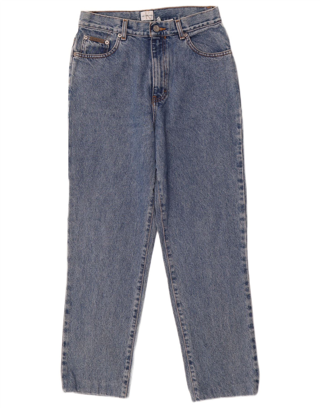 CALVIN KLEIN Jean fuselé pour femme US 10 Large W28 L28 Bleu Coton