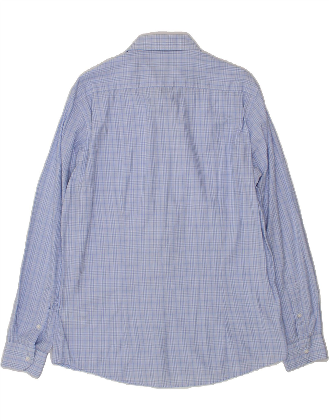 DACK'S Mens Slim Fit Shirt Large Blue Check Cotton Vintage Dack's and Second-Hand Dack's from Messina Hembry 