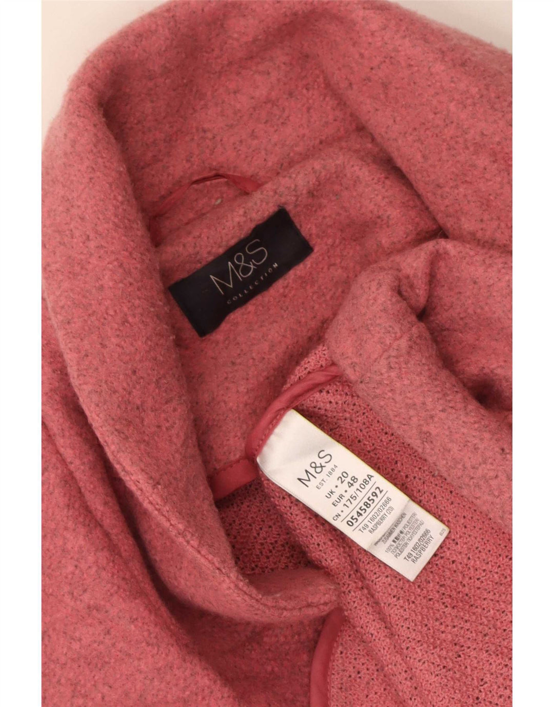 Marks & Spencer Manteau ouvert surdimensionné pour femme UK 20 2XL Rose Polyester
