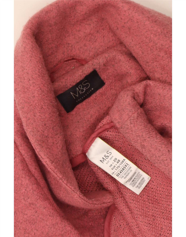 Marks & Spencer Manteau ouvert surdimensionné pour femme UK 20 2XL Rose Polyester