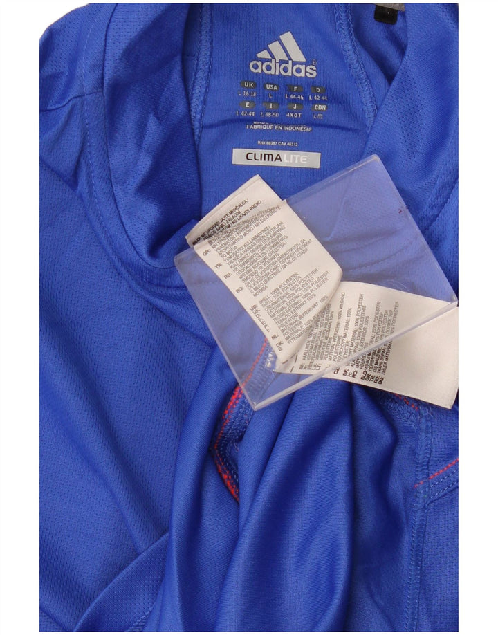 ADIDAS Haut de survêtement Climalite pour femme UK 16/18 Large Bleu
