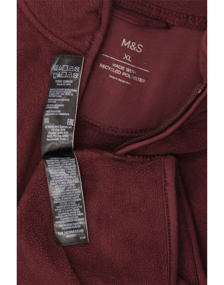Marks & Spencer Veste polaire pour homme UK 42 XL Bordeaux Polyester