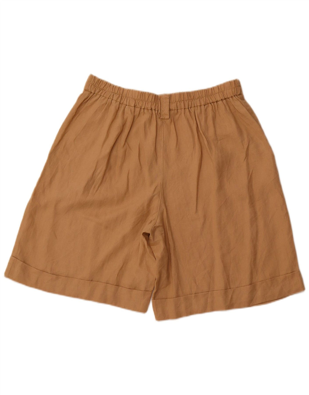 BENETTON Short décontracté taille haute pour homme W32 en lin marron moyen