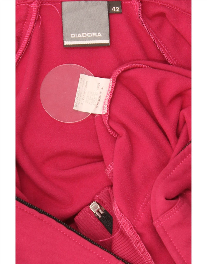 Diadora Pull à capuche zippé pour femme IT 42 Polyester rose moyen