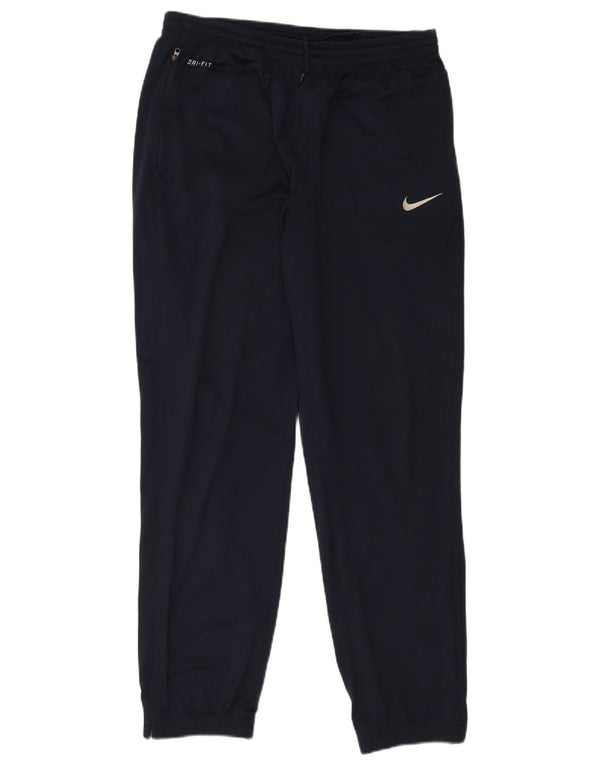 Nike Pantalon de survêtement Dri Fit pour homme en polyester bleu marine Taille L
