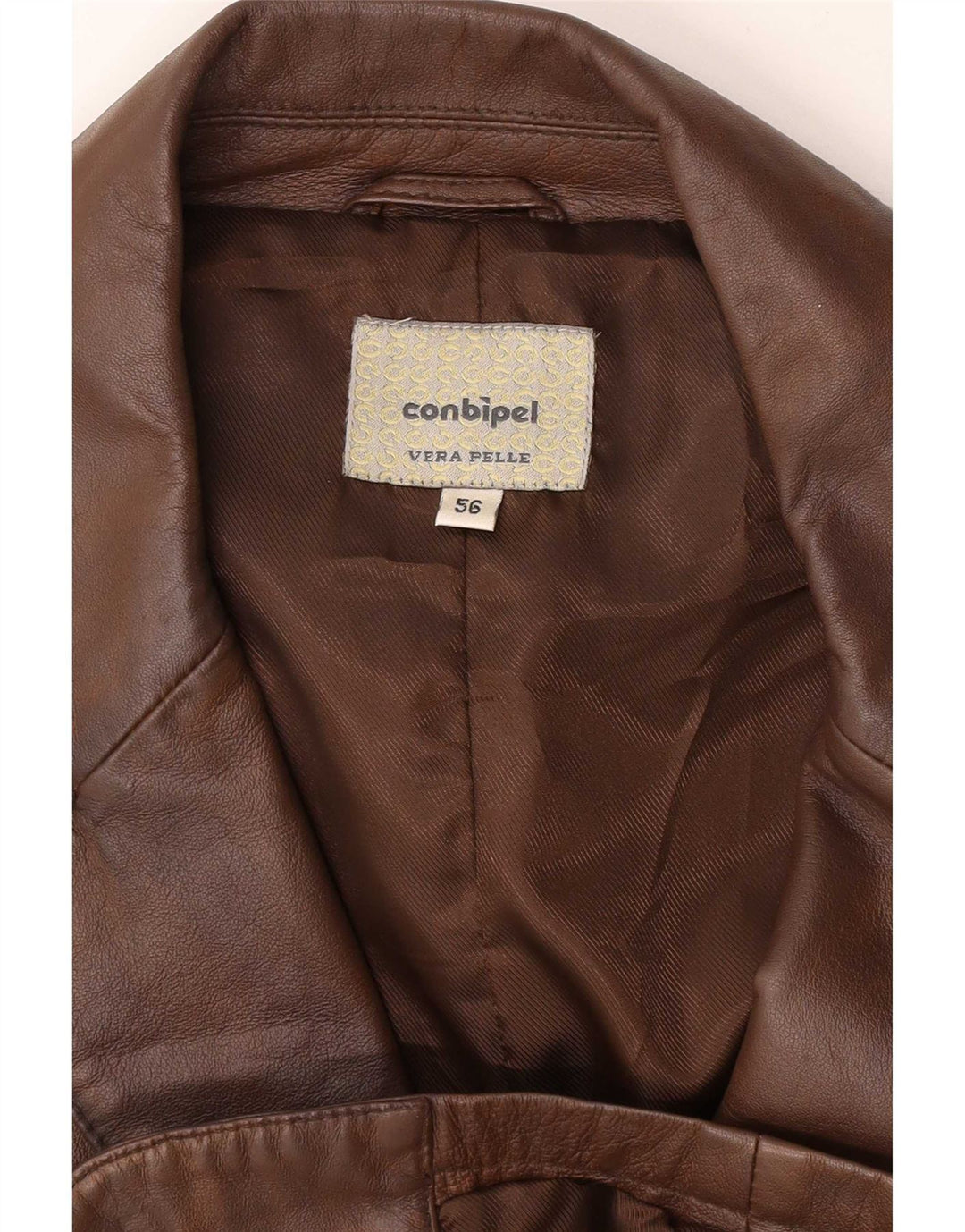 Conbipel Veste Blazer en Cuir à 3 Boutons pour Homme IT 56 2XL Marron