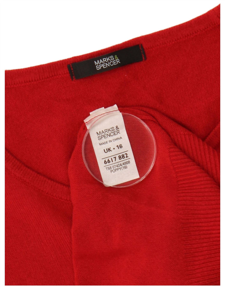Marks & Spencer Pull à col rond pour femme UK 16 Large Rouge