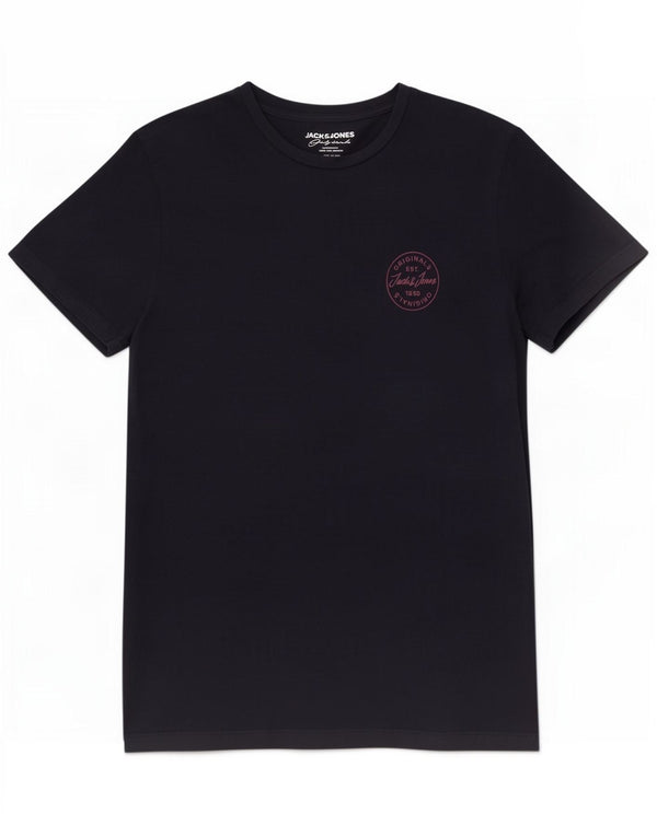 Jack & Jones Mens Originals T-Shirt Top Bleu Marine Moyen Coton