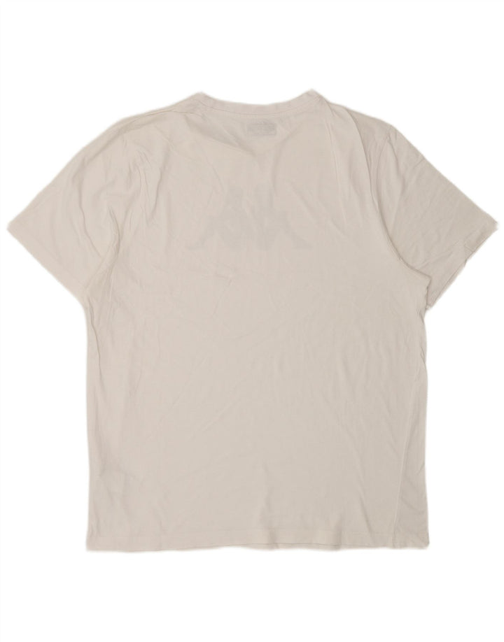 KAPPA T-Shirt Graphique Homme Top XL Blanc Coton