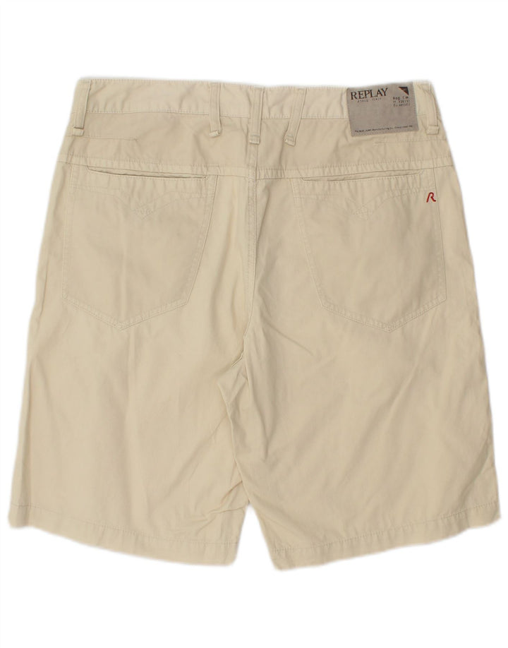 REPLAY Short Casual Homme W31 Coton Blanc Cassé Moyen
