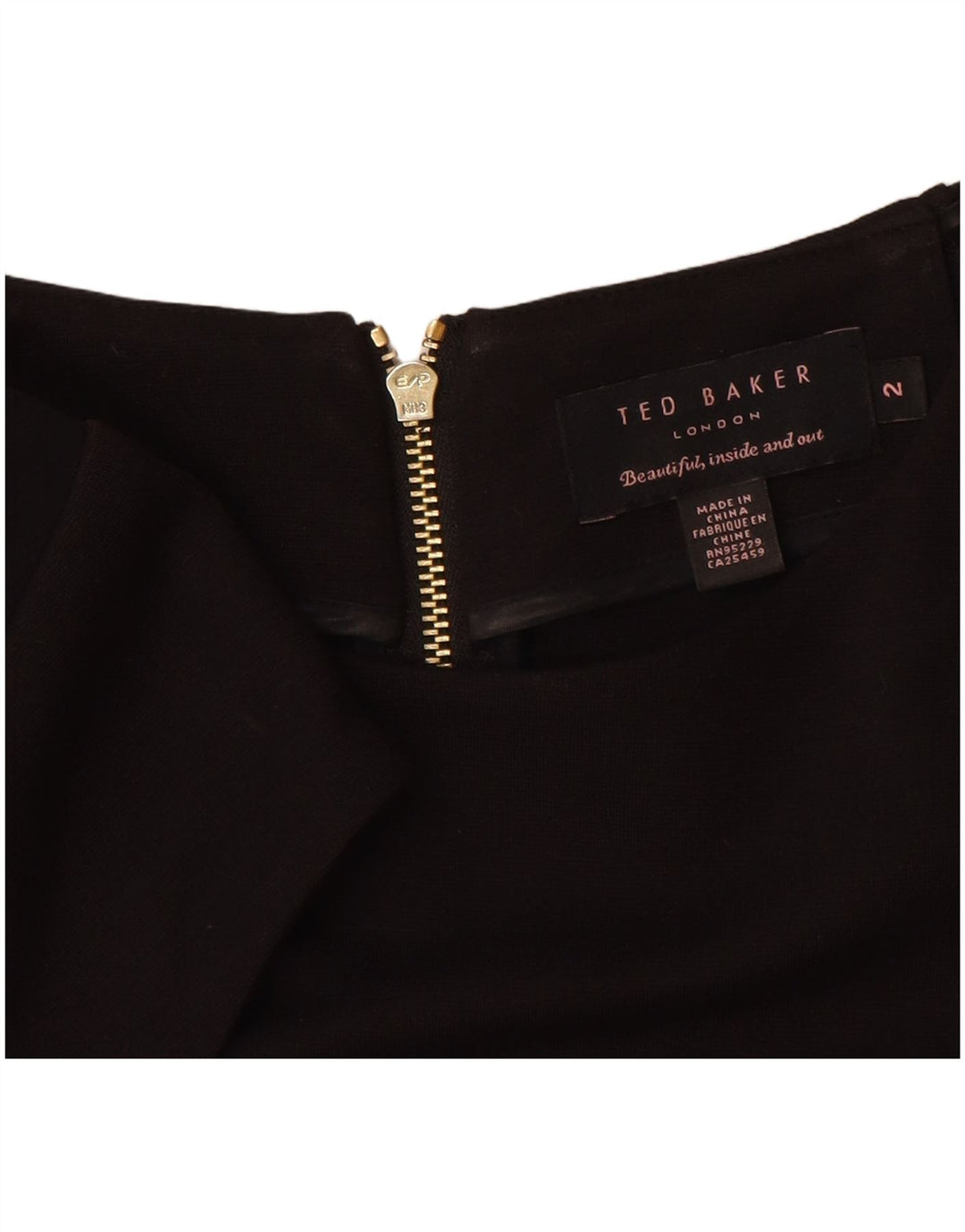 Ted Baker Robe fourreau pour femme Taille 2 Small Noir Colorblock Viscose