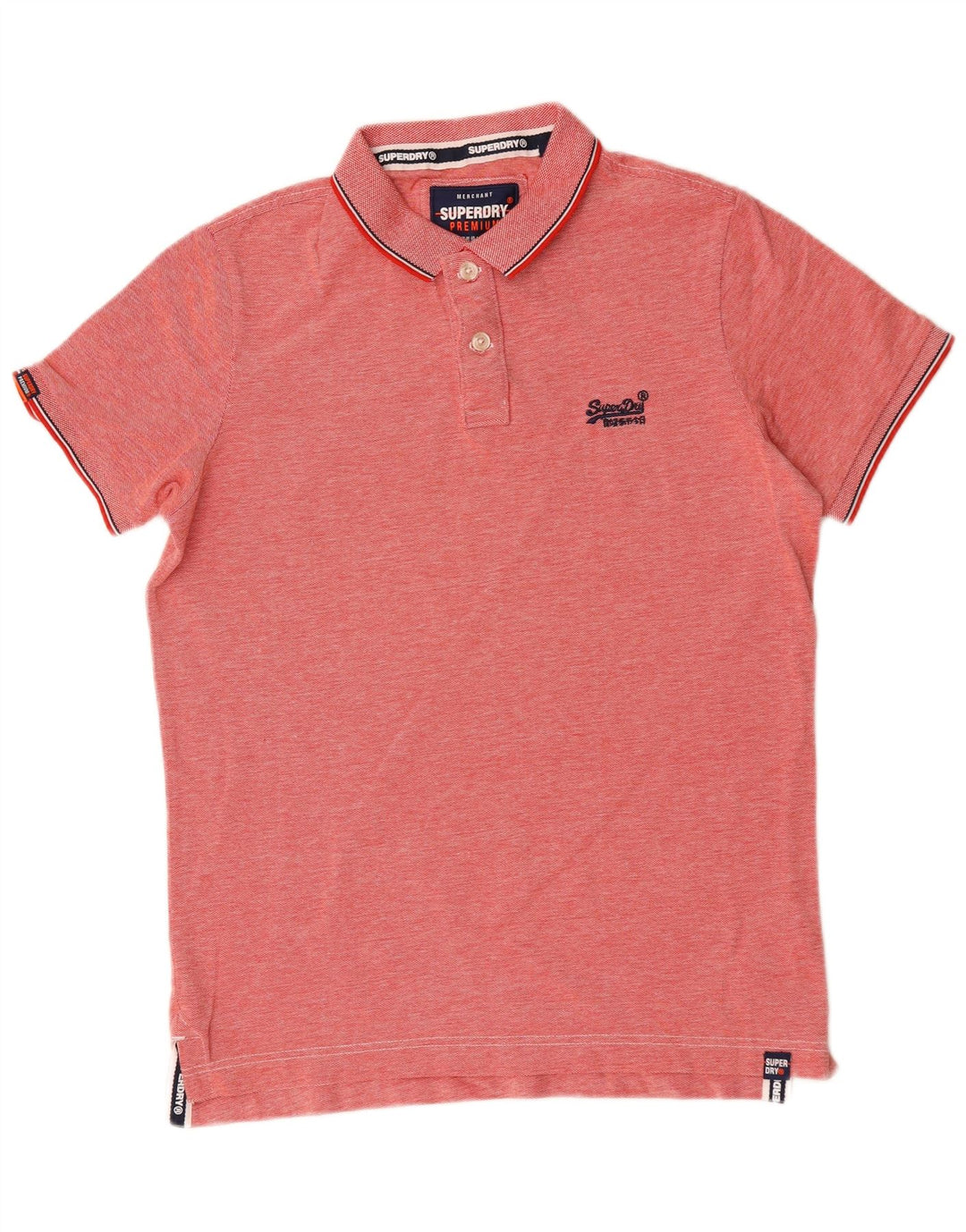 Superdry Polo Homme Large Rouge Moucheté Coton