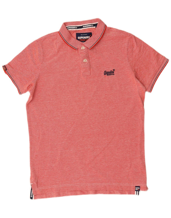 Superdry Polo Homme Large Rouge Moucheté Coton