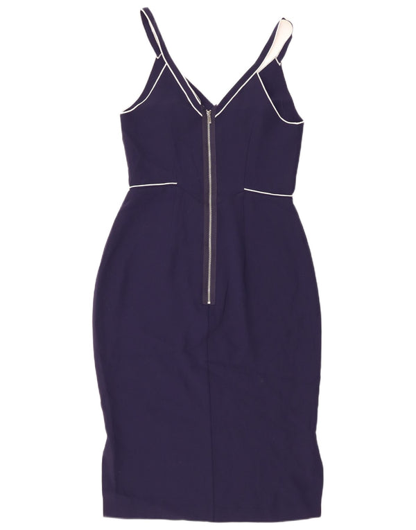 Whistles Robe moulante sans manches pour femme UK 10 Petit Bleu Marine Polyester