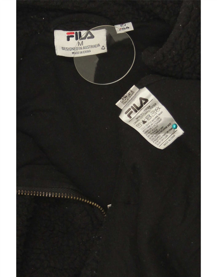 Fila Pull polaire à col zippé pour femme UK 14 Medium Noir Polyester