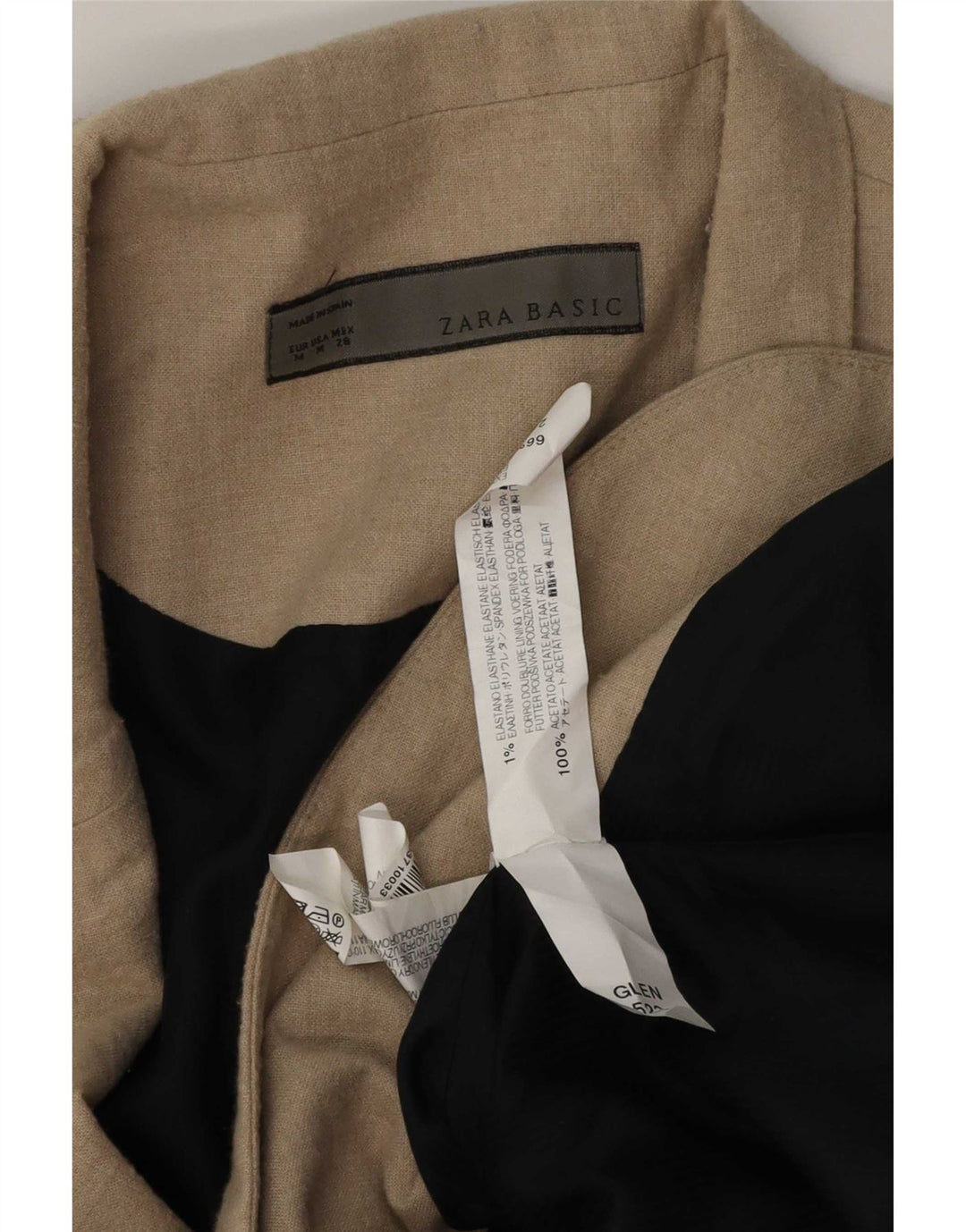 Zara Veste Blazer 1 Bouton Femme UK 12 Beige Moyen