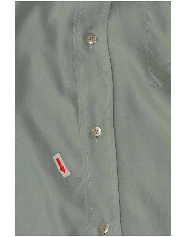 BARONI Chemise à Manches Courtes Homme IT 50 Soie Vert Moyen