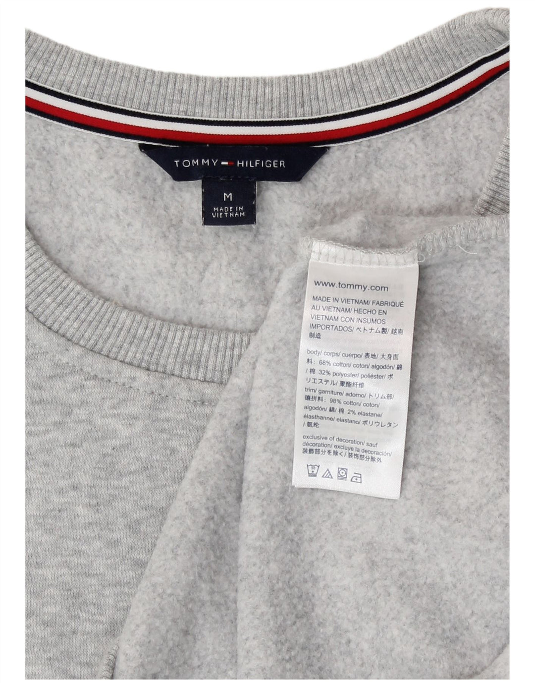 Tommy Hilfiger Sweat-shirt graphique pour femme UK 14 Gris moyen moucheté