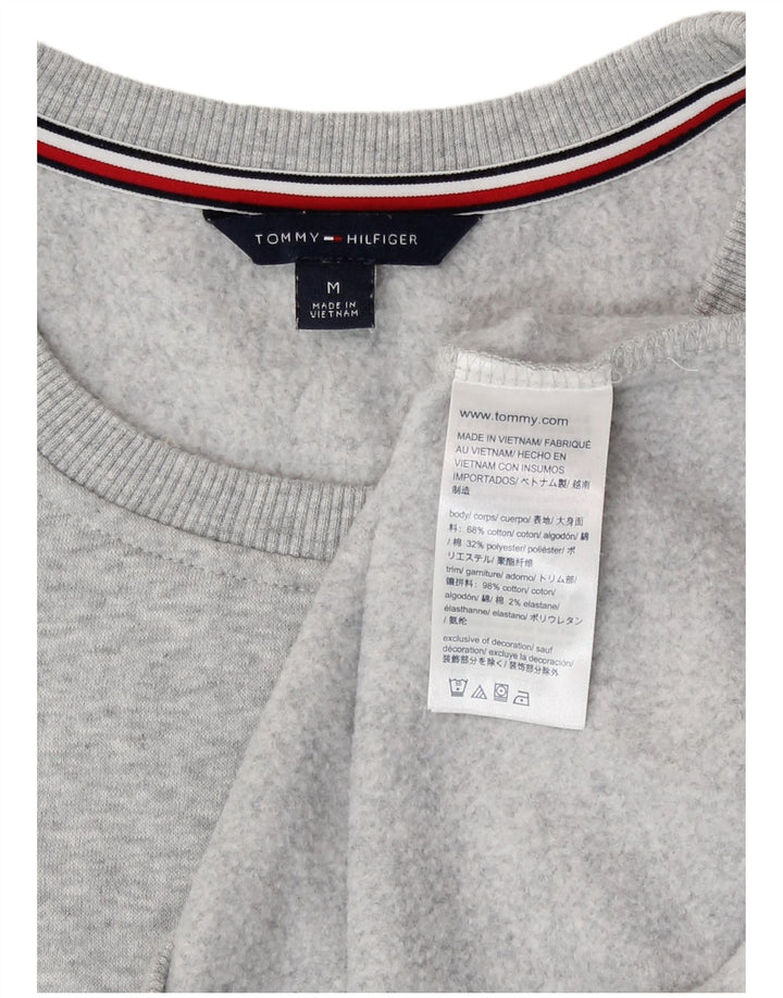 Tommy Hilfiger Sweat-shirt graphique pour femme UK 14 Gris moyen moucheté