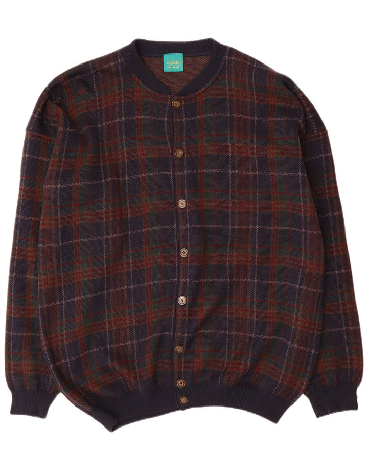 Canda Pull Cardigan Homme 2XL Acrylique à Carreaux Multicolore